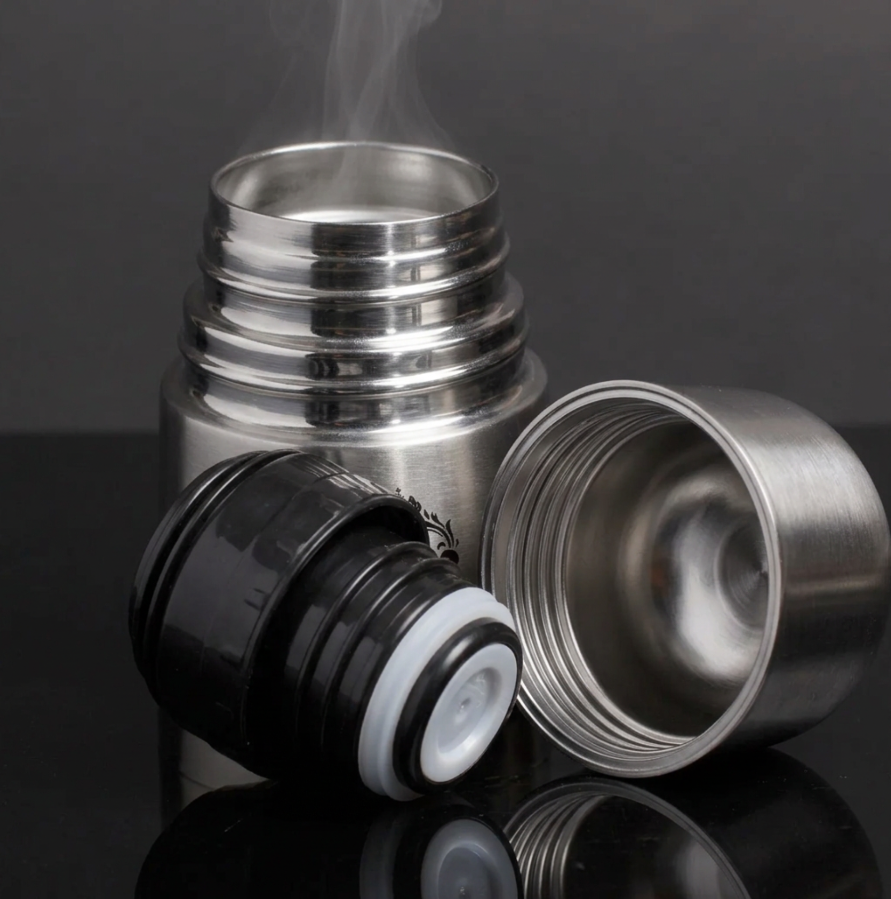 Silver Personalised Bullet Thermos, 750ml - Name