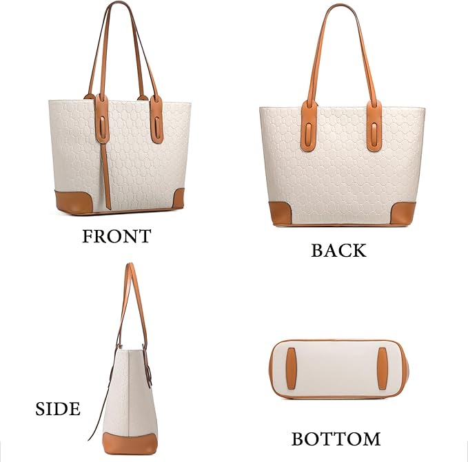 Belle  4-in-1 Women’s Fashion Handbag Set – Wallet, Tote, Shoulder Bag, Satchel & Top Handle Purse (33 × 29 × 14 cm)