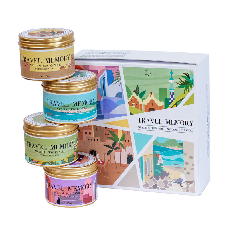 Travel Memory Natural Soy Wax Scented Candle Set
