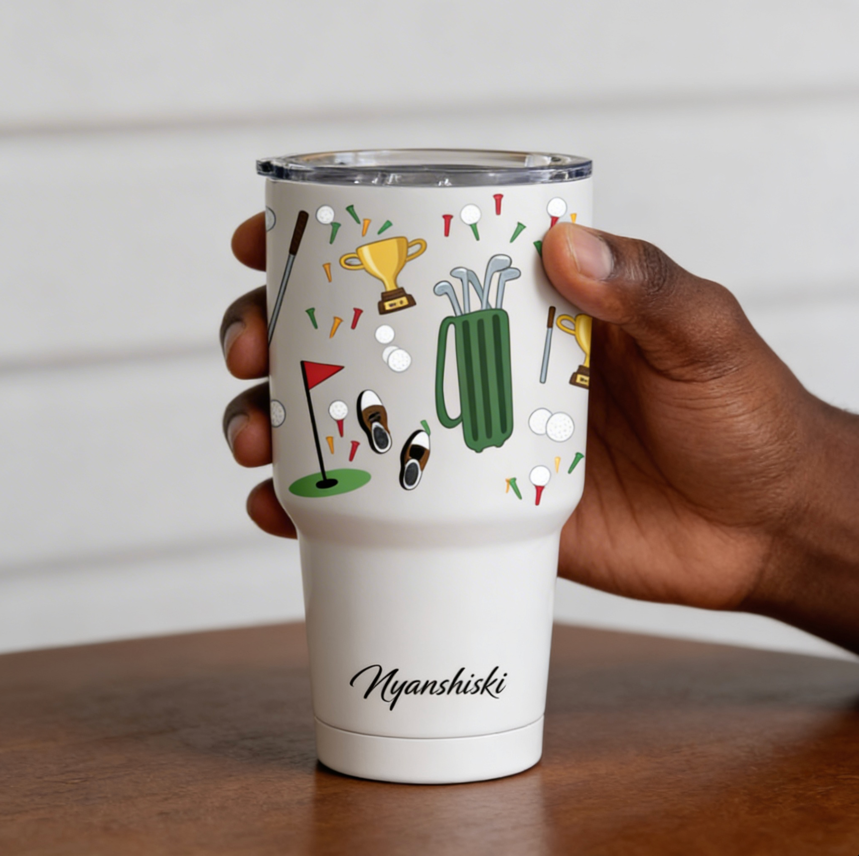 Personalised 30 oz Doodle Art Style Insulated Travel Tumbler – Add Your Name