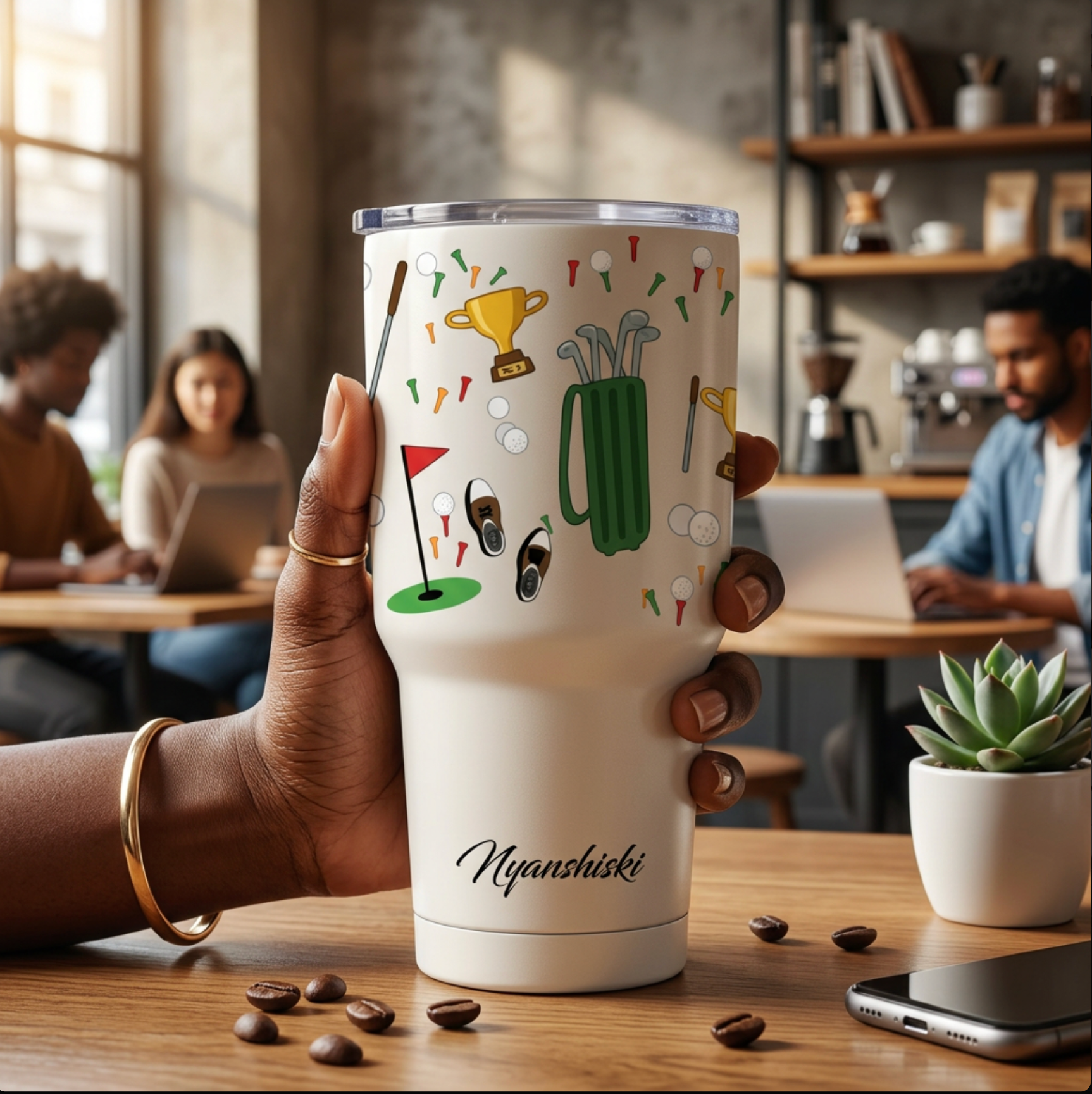 Personalised 30 oz Doodle Art Style Insulated Travel Tumbler – Add Your Name