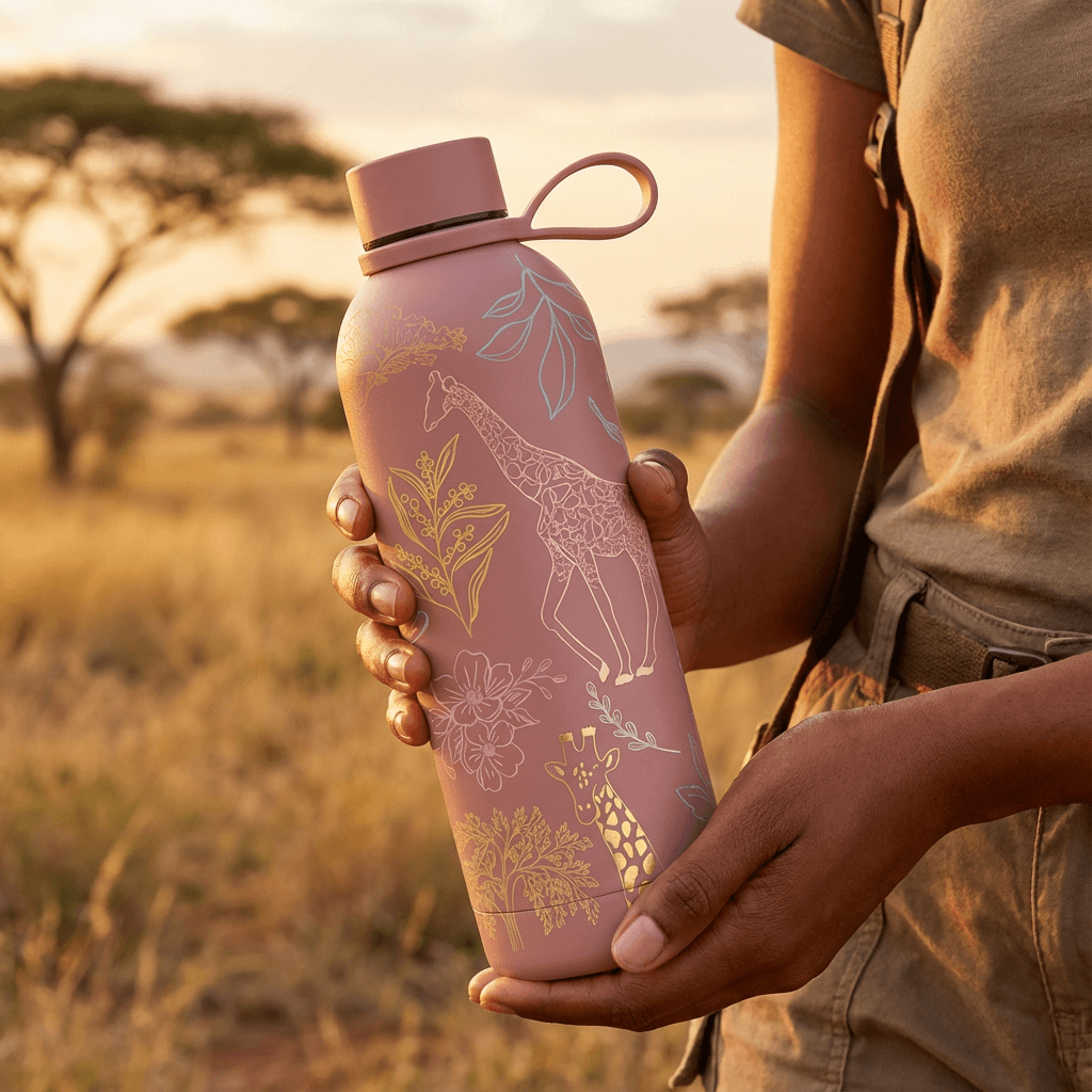 The Art Carte Insulated Bottle - 500ml Terra Rose Edition