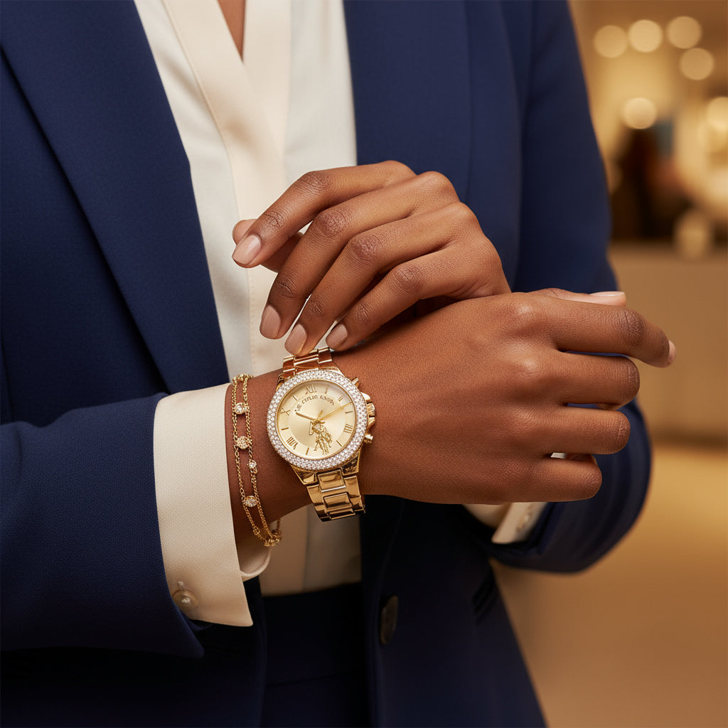 U.S. Polo Assn. Women's Gold-Tone Analog Quartz Watch