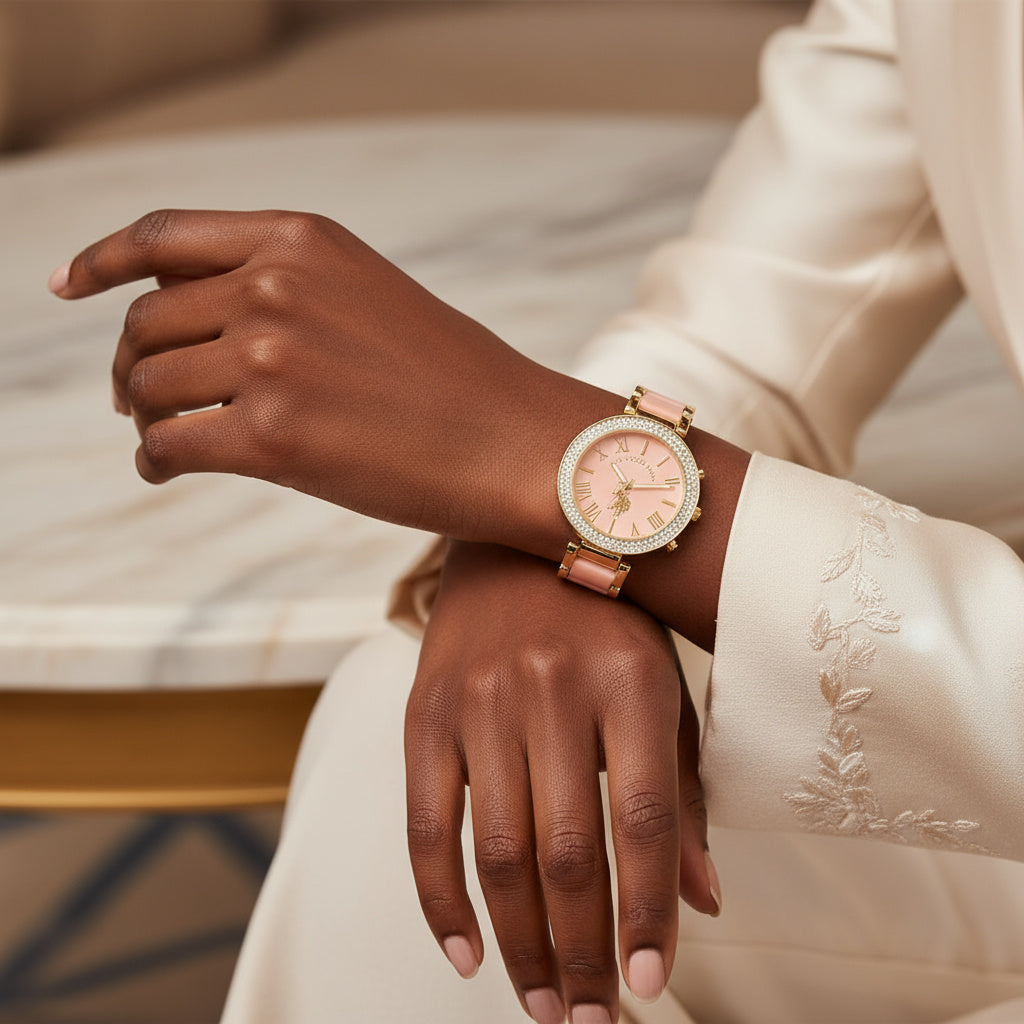 U.S. Polo Assn. Champagne Blush Quartz Watch