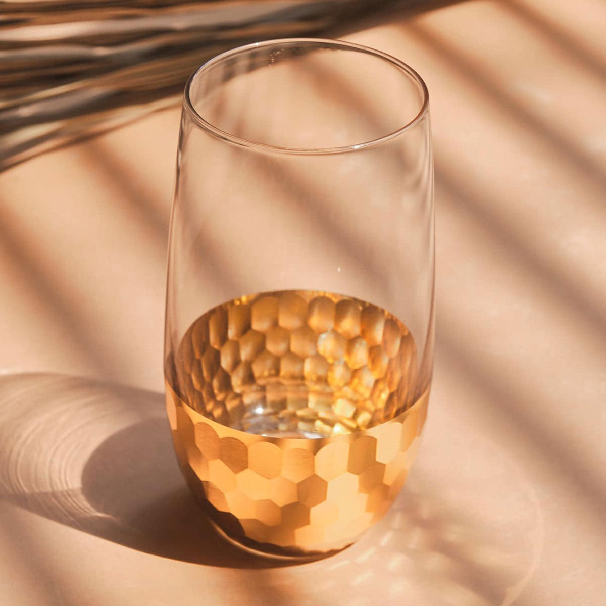 Golden Hive Stemless Champagne Flute -Set of 2