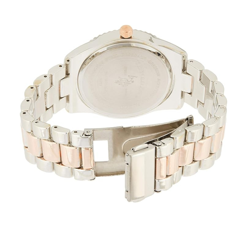 U.S. Polo Assn. Women's Silver & Rose Gold-Tone Bracelet Watch