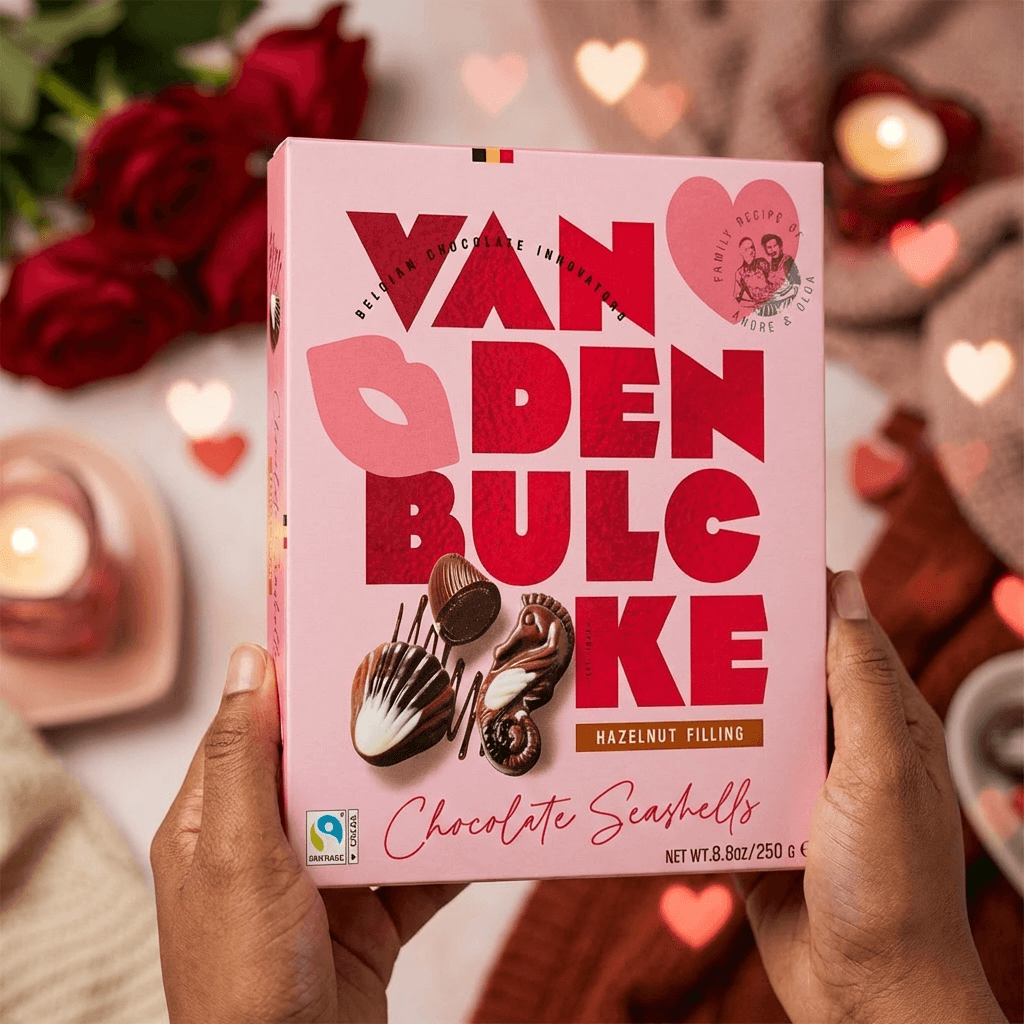VandenBulcke Chocolate Seashells with Hazelnut Filling – 250g