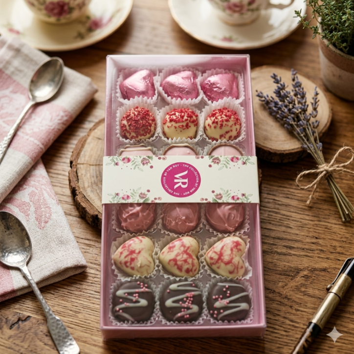 Van Roy Assorted Milk & White Chocolates – 245g (contains alcoholic chocolates).
