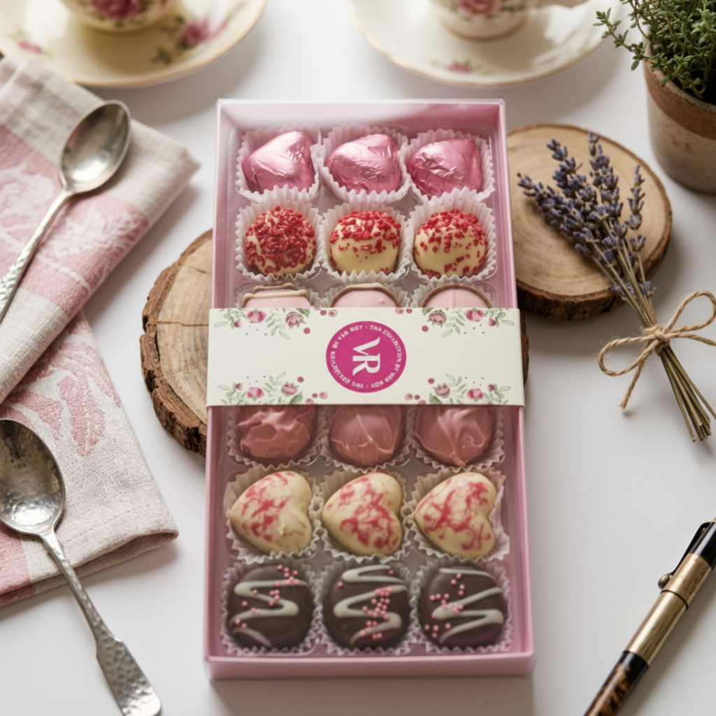 Van Roy Assorted Milk & White Chocolates – 245g (contains alcoholic chocolates).