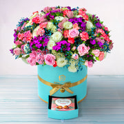 Velvet Blossom Royale – Flower Box & Chocolate Drawer Gift