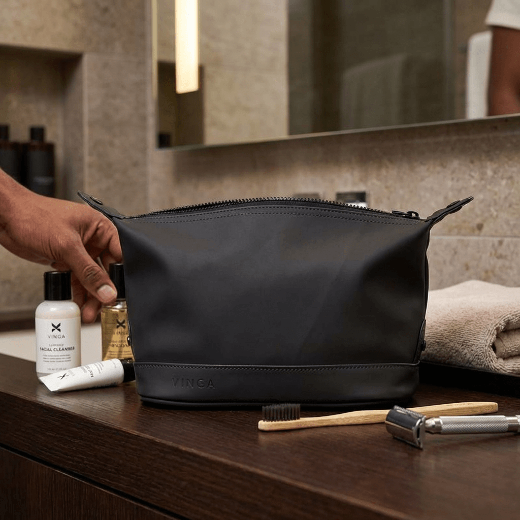 VINGA Baltimore Premium Wash Bag – Black