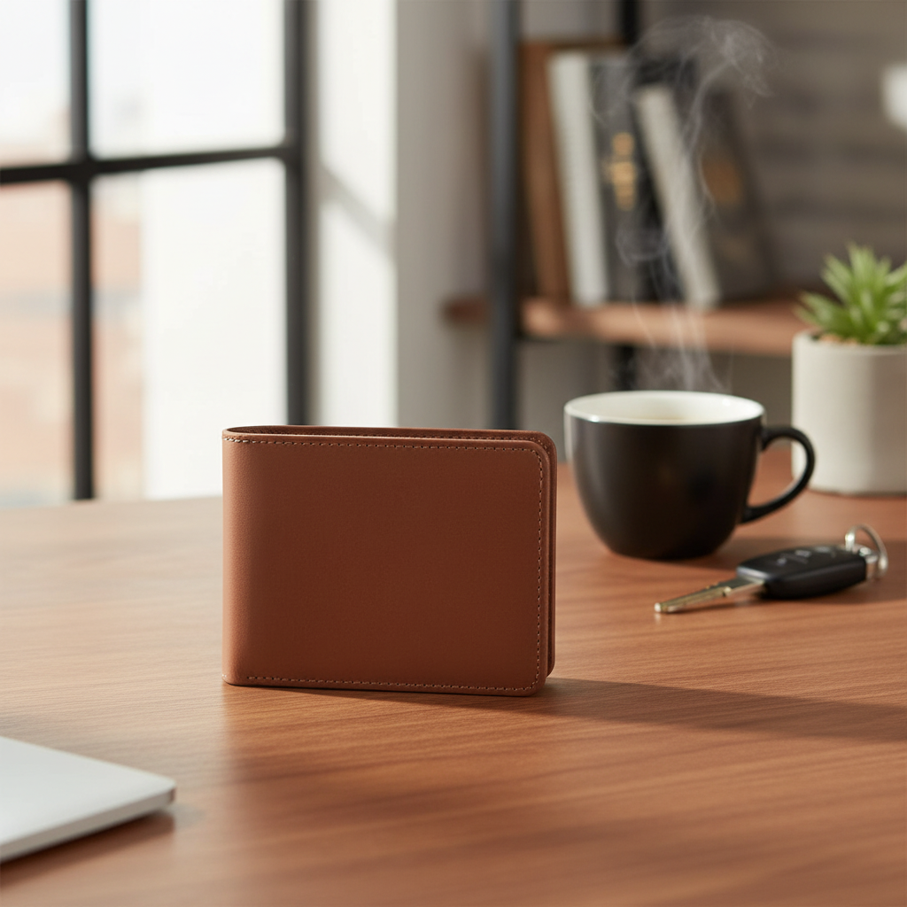 Vintage Rugged PU Leather Wallet – 11.5 × 9.5 cm