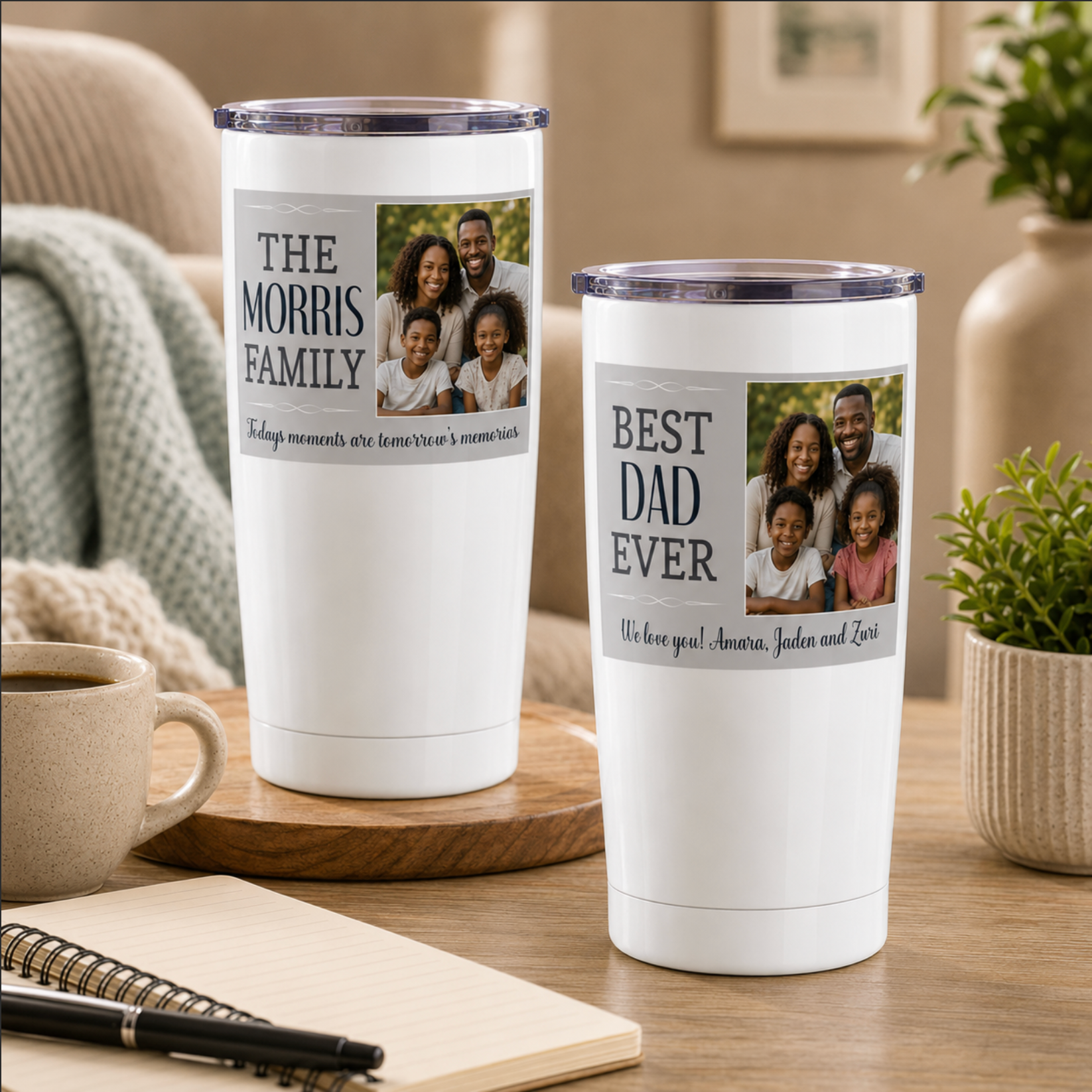 Cherished Memories Personalised Photo Insulated Tumbler – 20oz Stainless Steel Travel Mug