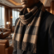 Kinalba Cashmere & Silk Earth Check Weekender Scarf