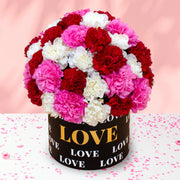 Luxe Carnations Box Arrangement