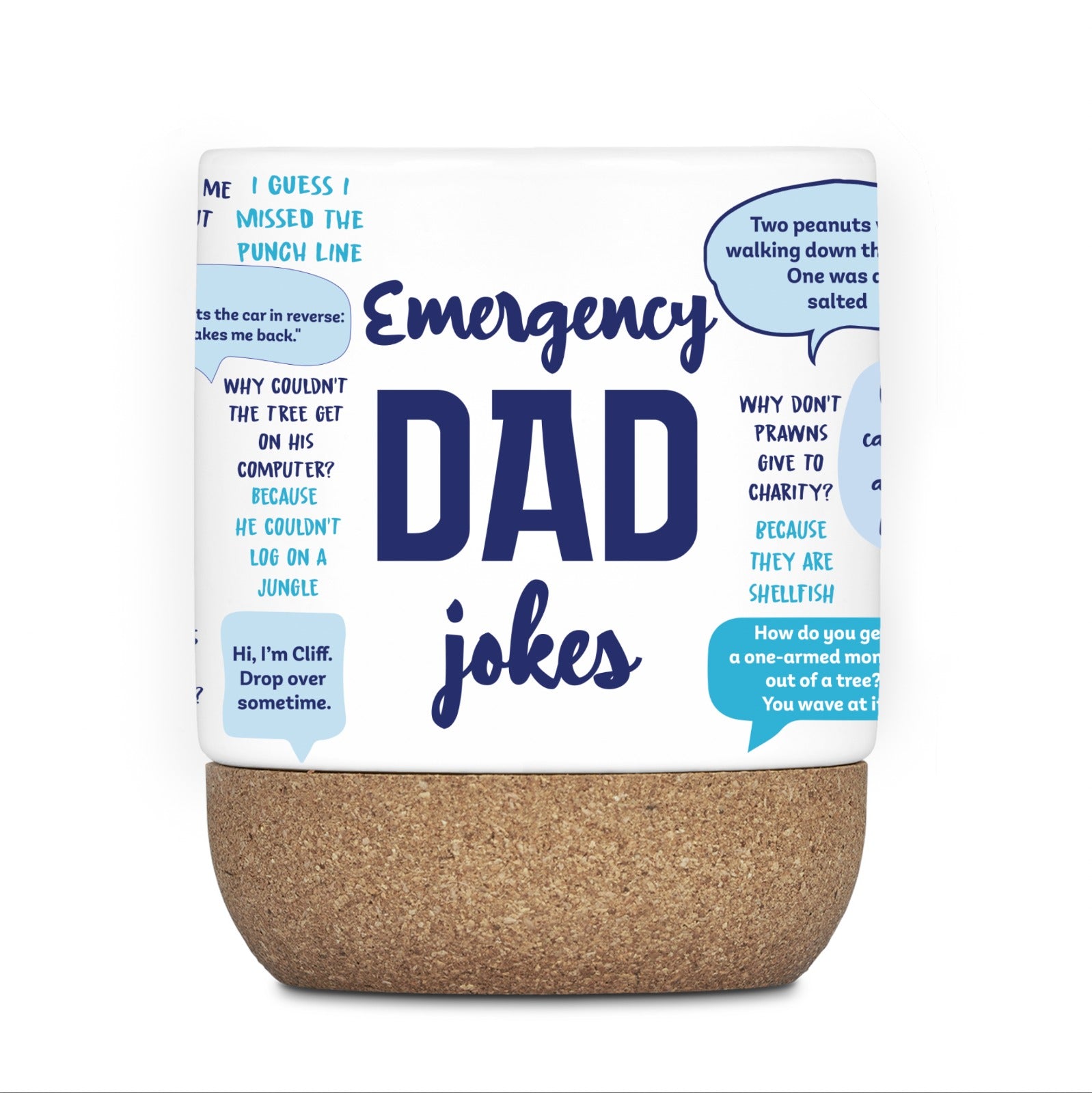 Emergency Dad Jokes Cork Mug - 340ml