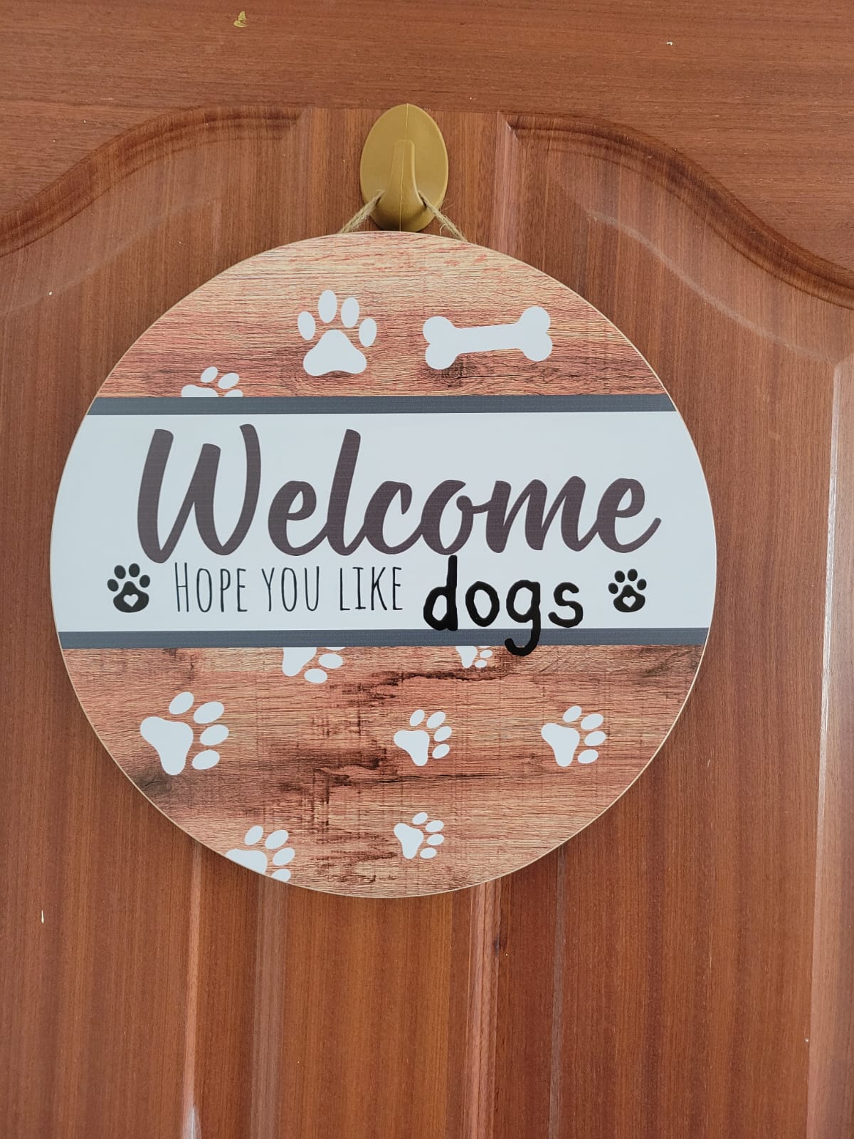 Wooden Round Hope you like dogs Plaque