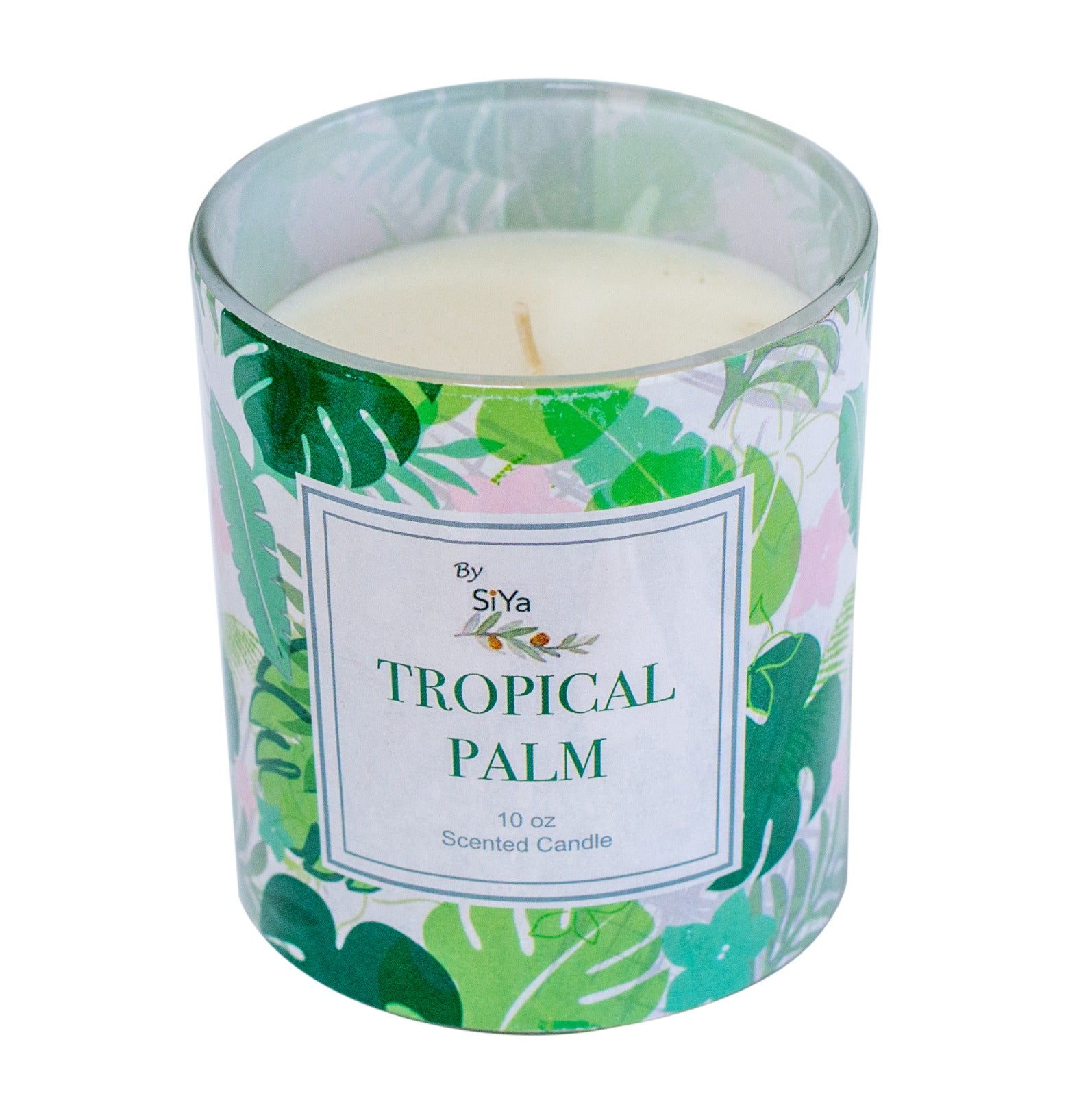 10 Oz Floral Prints Glass Candles
