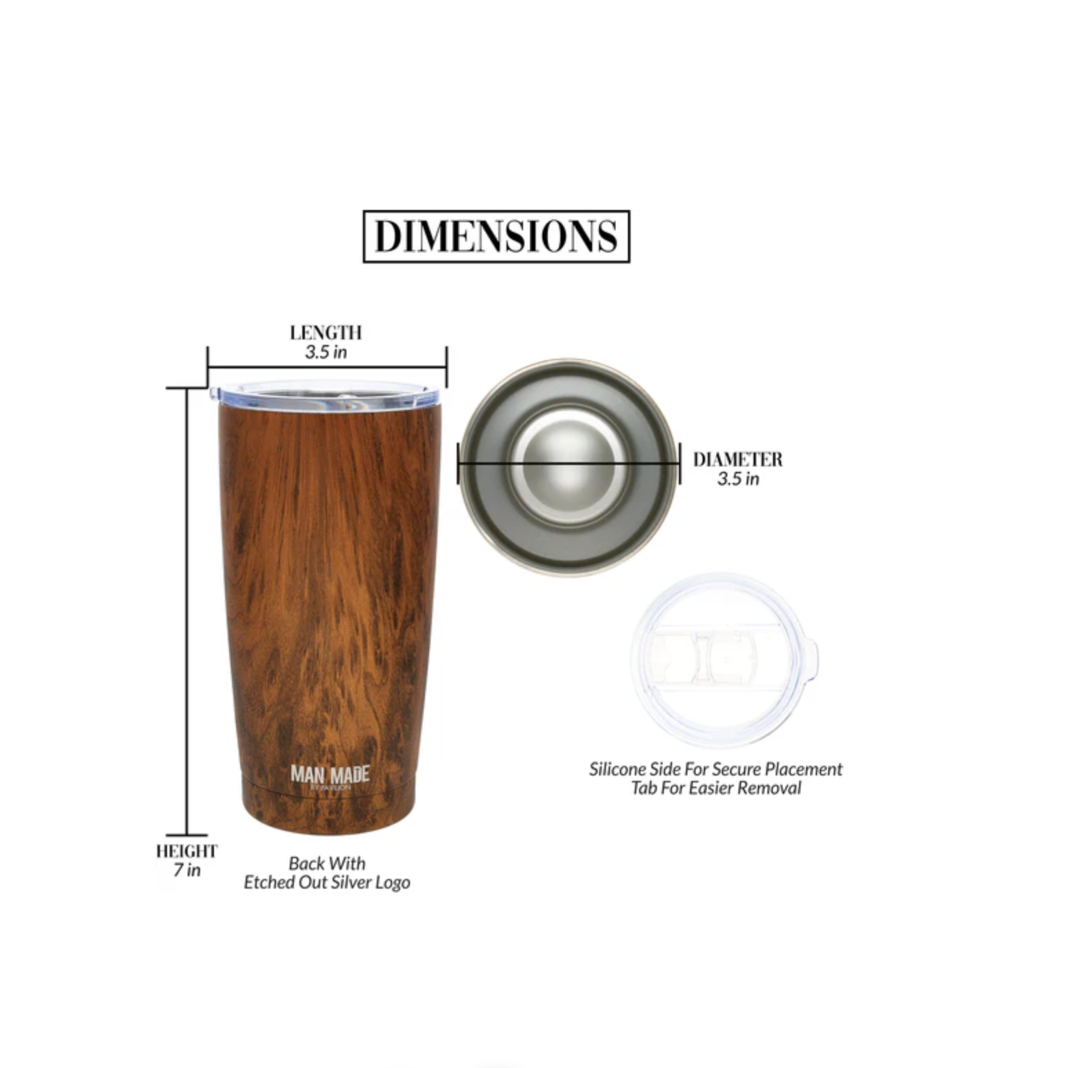 Personalised Wood Finish Stainless Steel Travel Tumbler – 20oz Insulated Mug