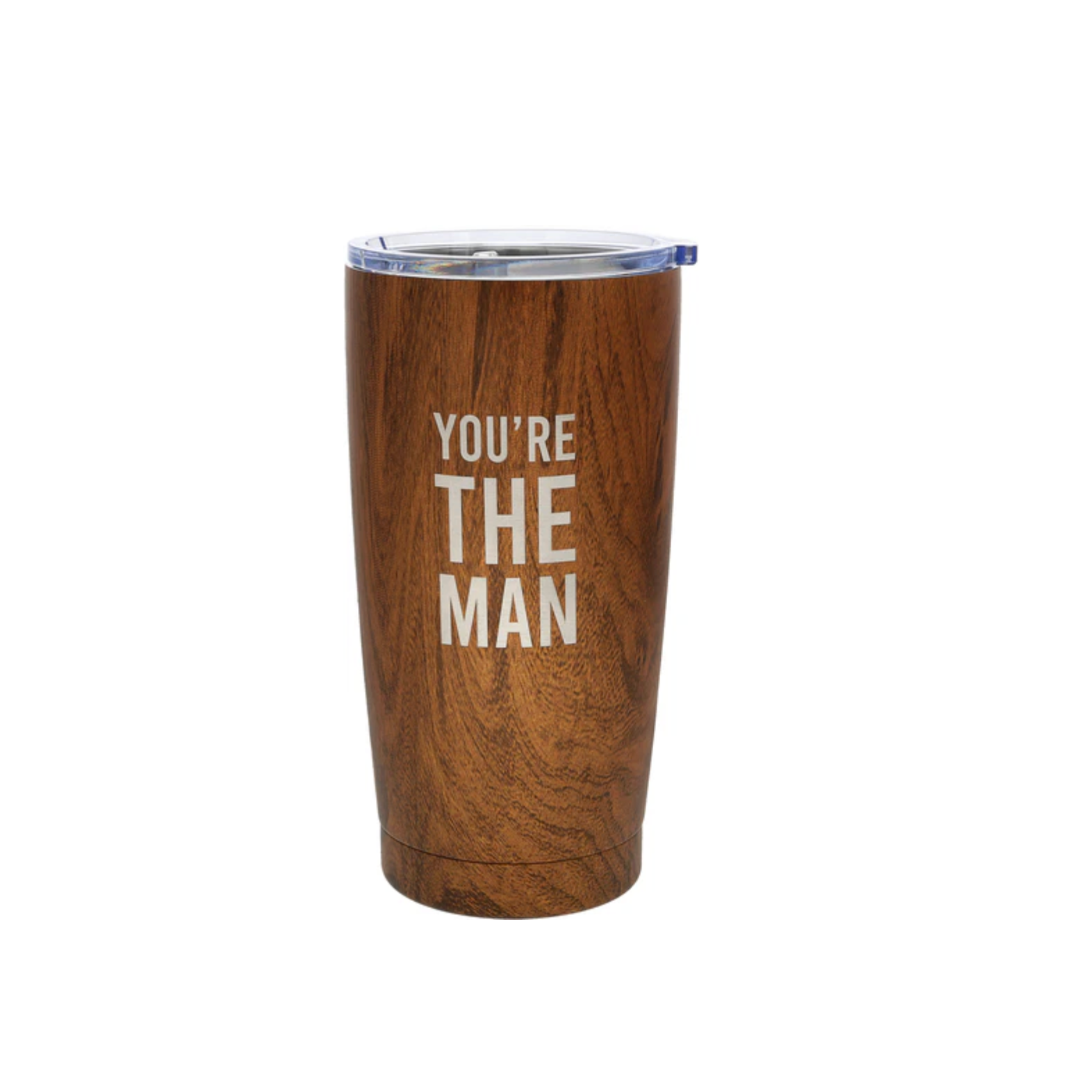 Personalised Wood Finish Stainless Steel Travel Tumbler – 20oz Insulated Mug