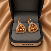 Geometric Triangle Swarovski Earrings – Premium