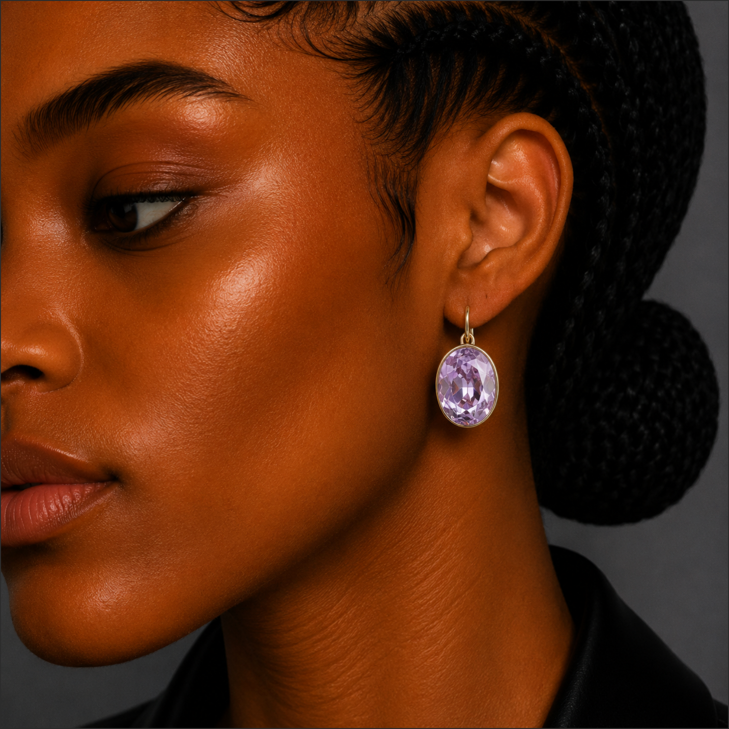 Oval Swarovski Luxury Drop Earrings – 18k Gold Plated