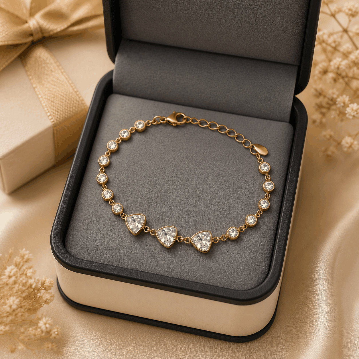 The Maya Bracelet – 18k Gold Plated – Clear
