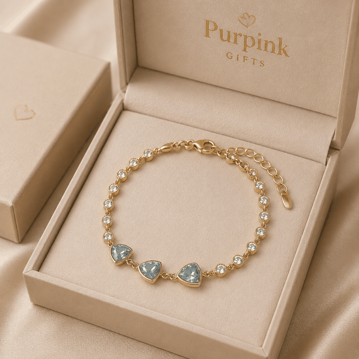 The Olivia Bracelet – 18k Gold Plated – Aqua