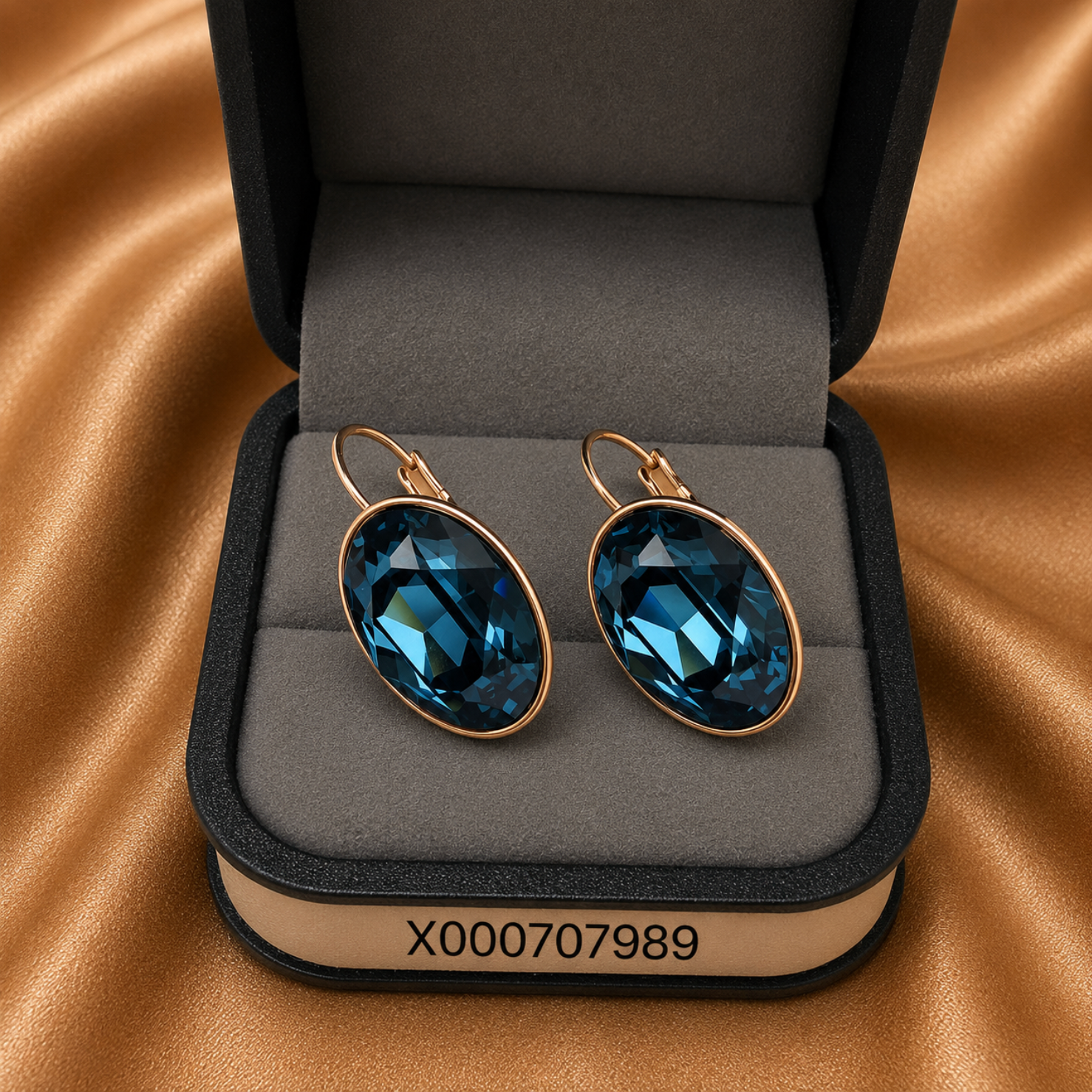 Oval Swarovski Luxury Drop Earrings – 18k Gold Plated