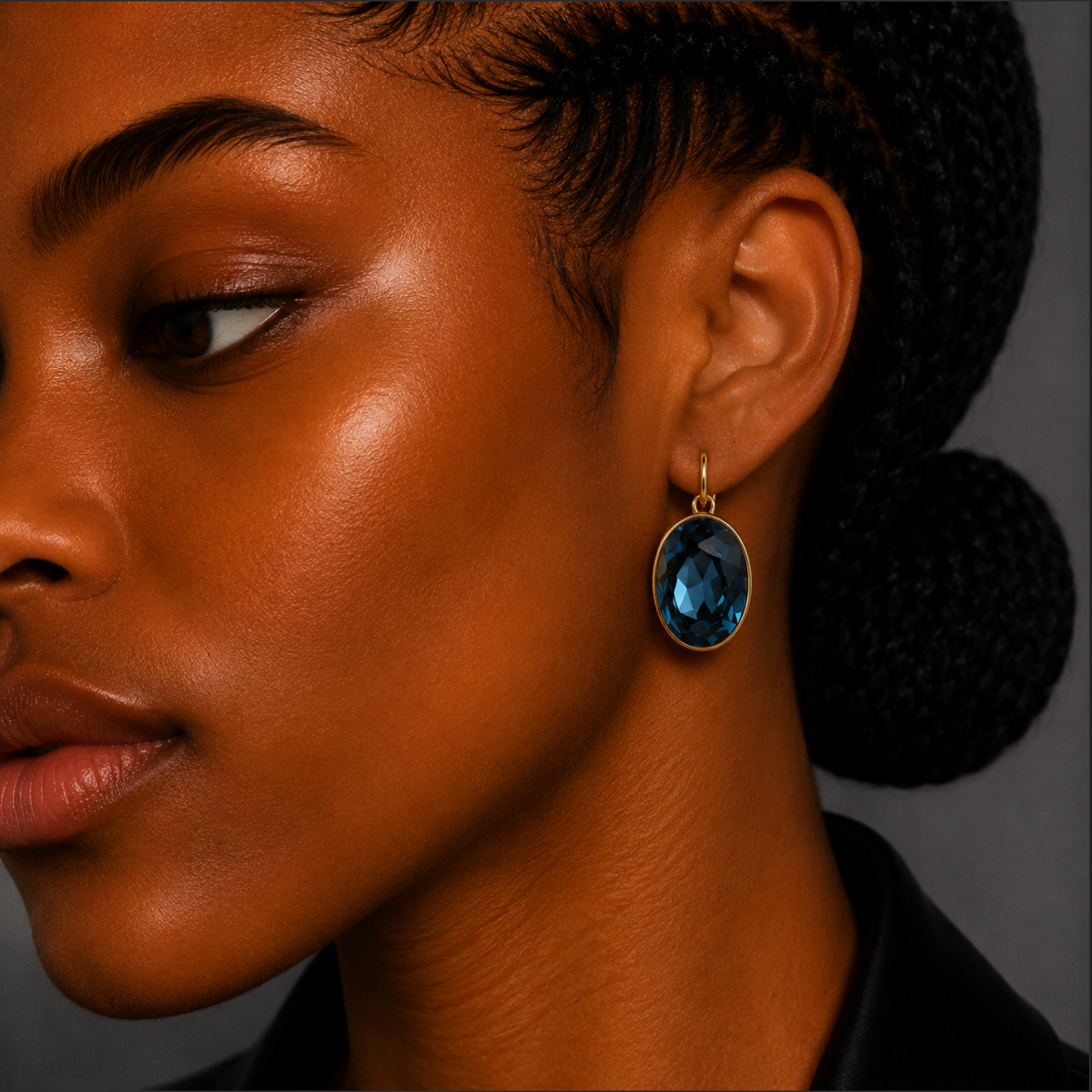 Oval Swarovski Luxury Drop Earrings – 18k Gold Plated