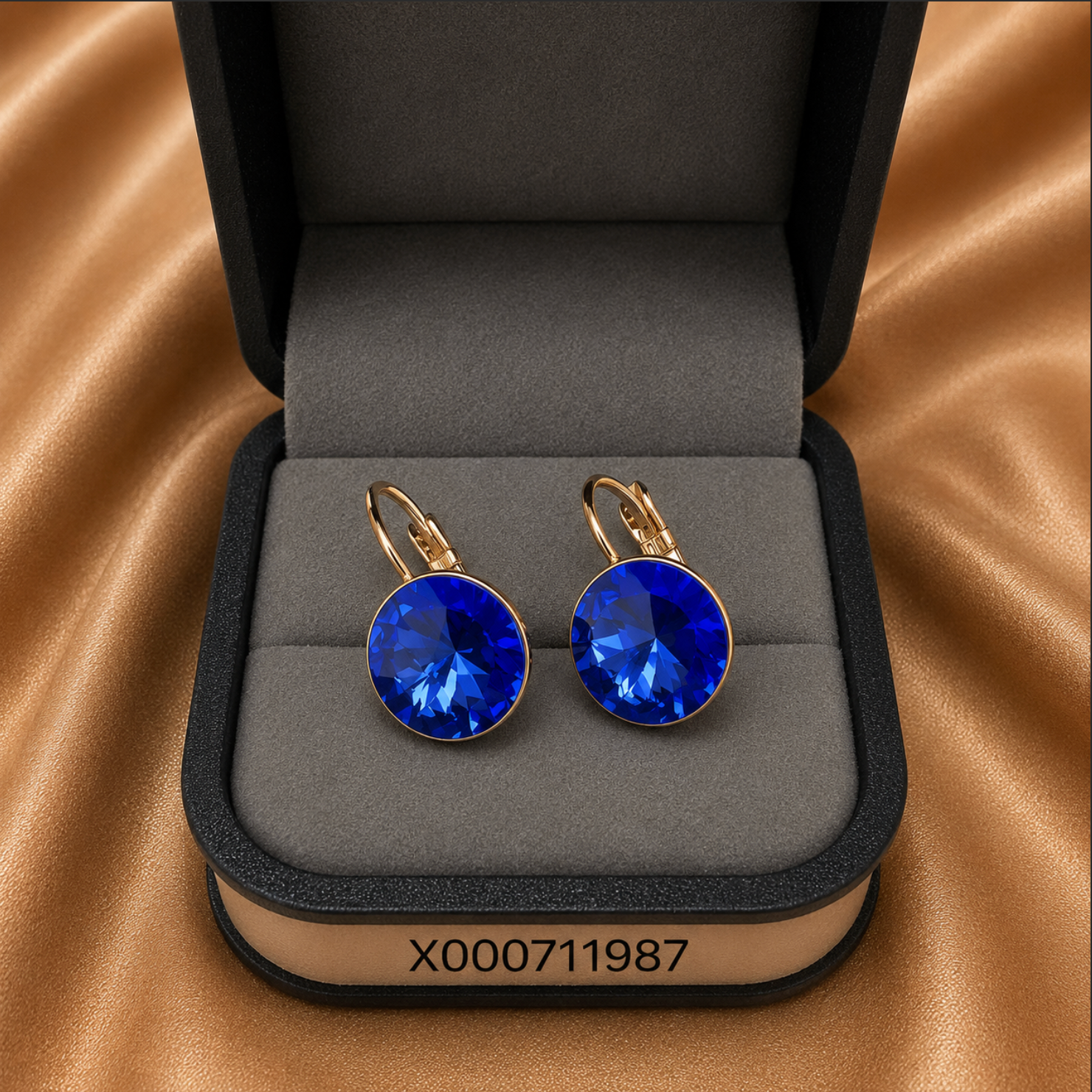 Round Swarovski Drop Earrings – 18k Gold Plated