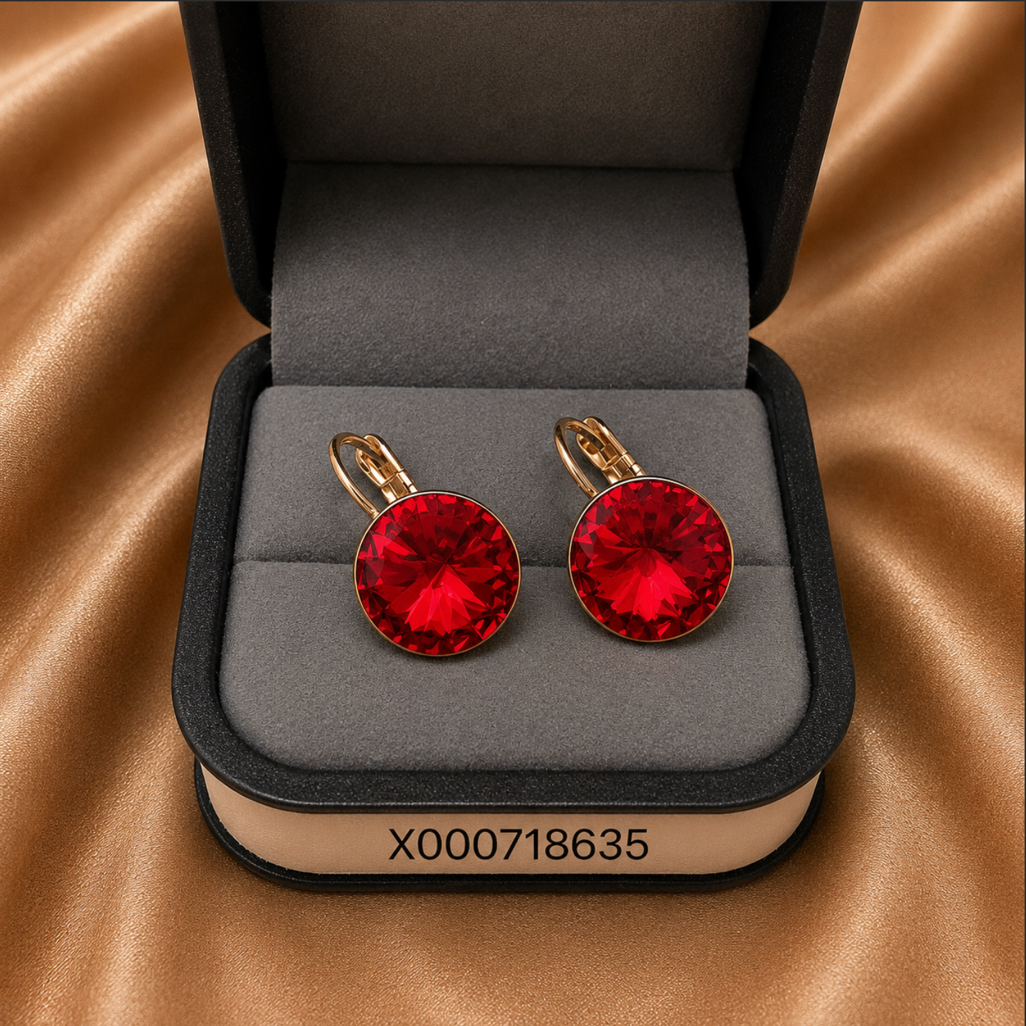 Round Swarovski Drop Earrings – 18k Gold Plated