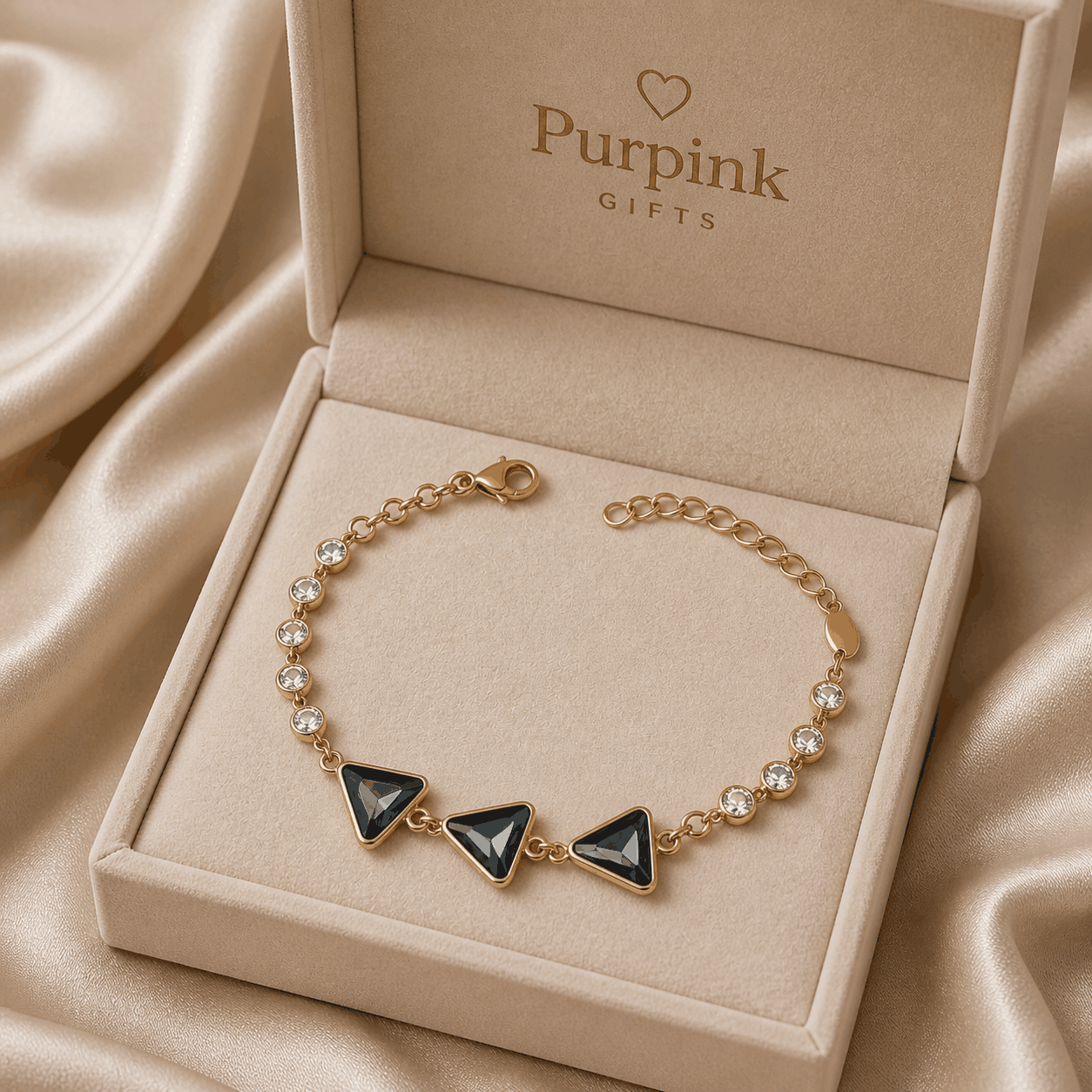The Nora Bracelet – 18k Gold Plated – Navy Blue