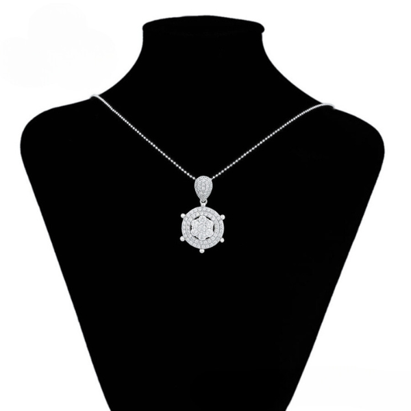 Silver Helm Pendant With Necklace