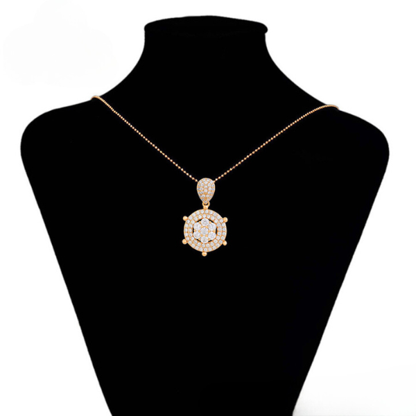 Golden Helm Pendant With Necklace