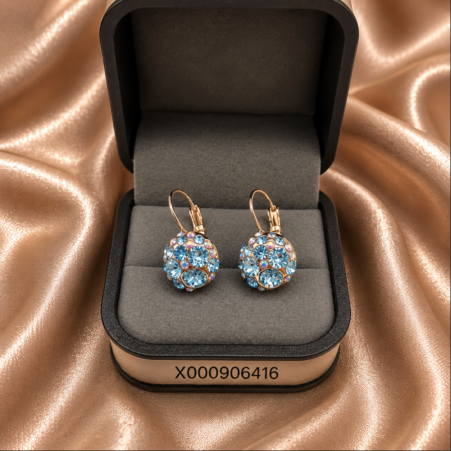 Crystal Cluster Drop Earrings – 18k Gold Plated