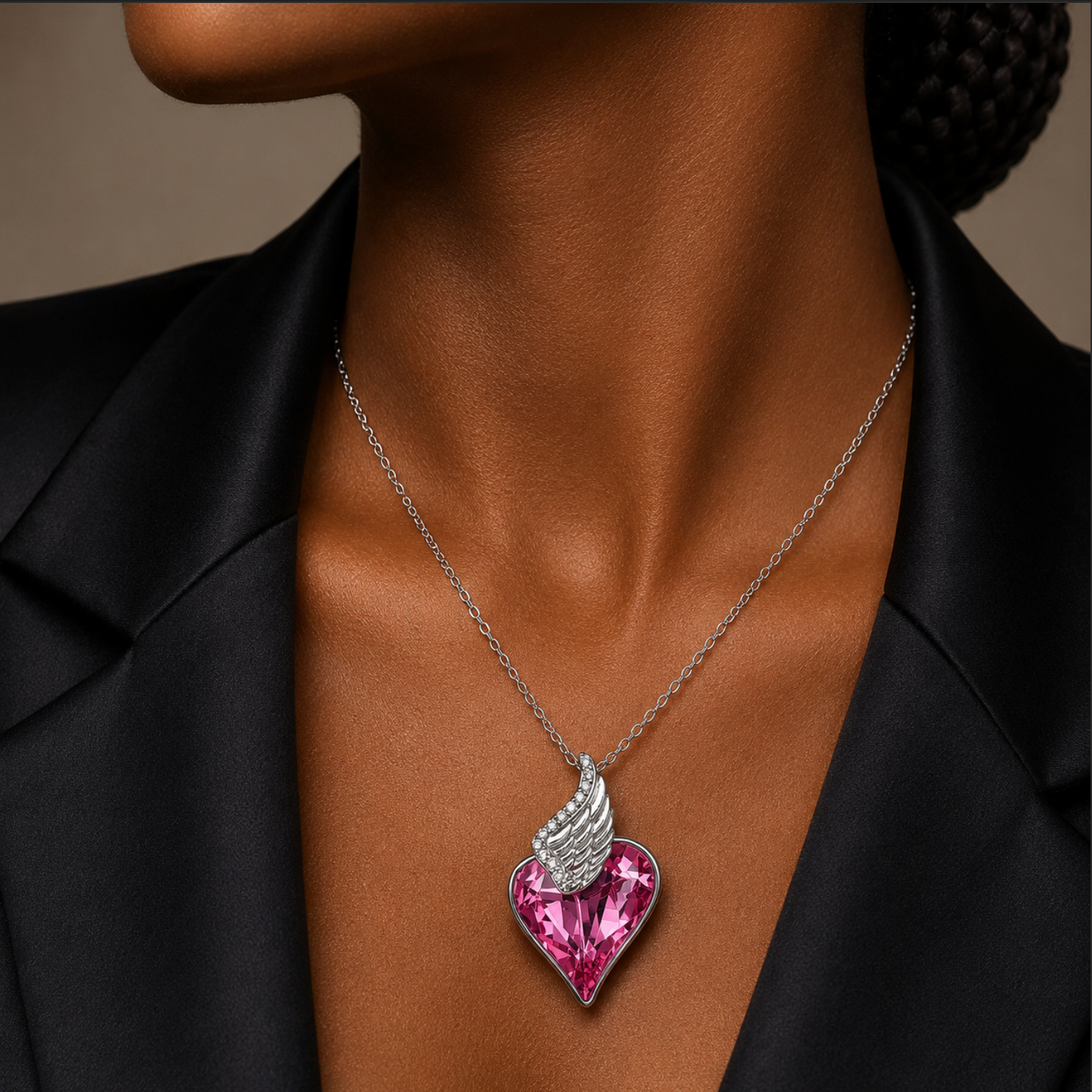 The Seraphina Necklace 18k Gold Plated Angel Heart
