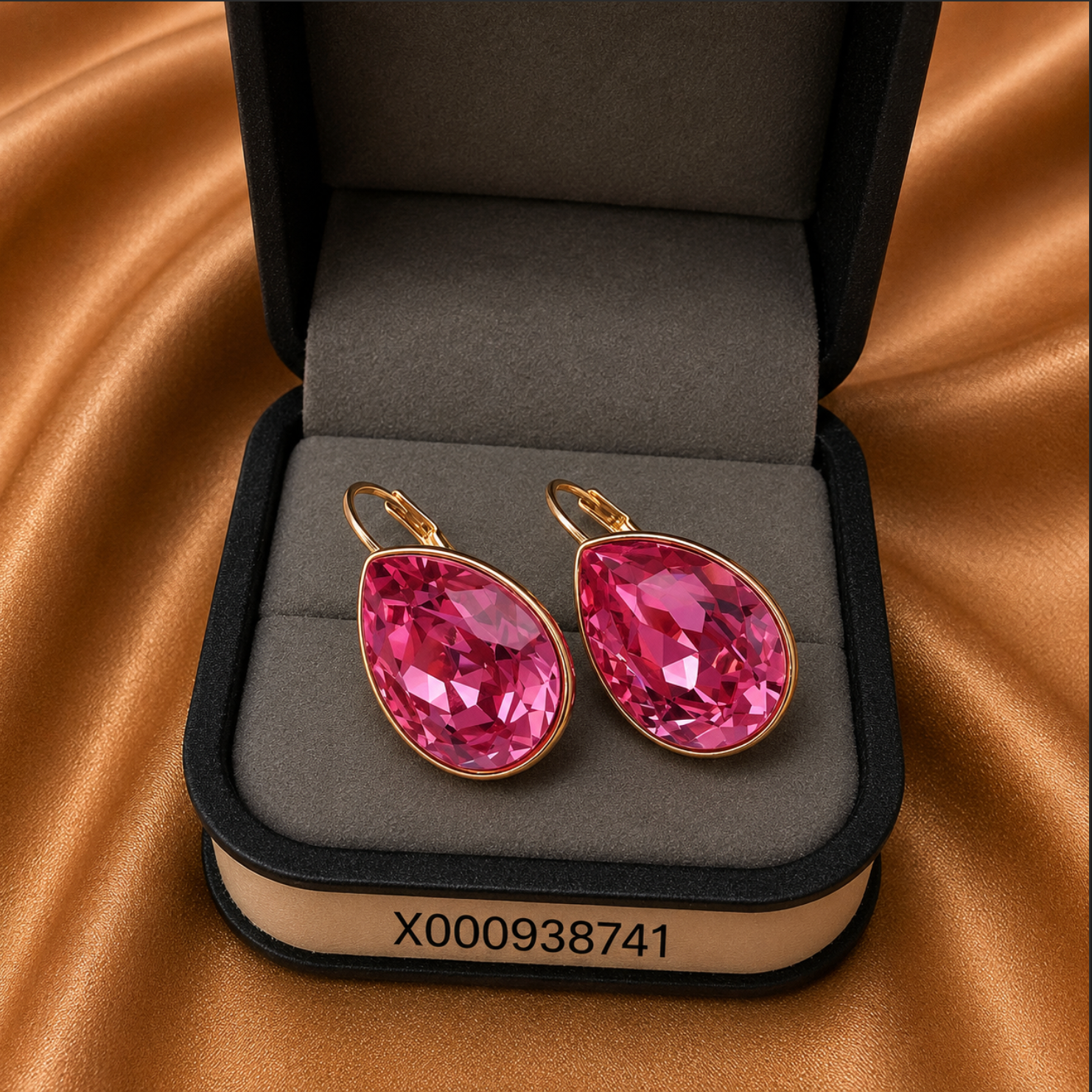 Teardrop Swarovski Drop Earrings – 18k Gold Plated