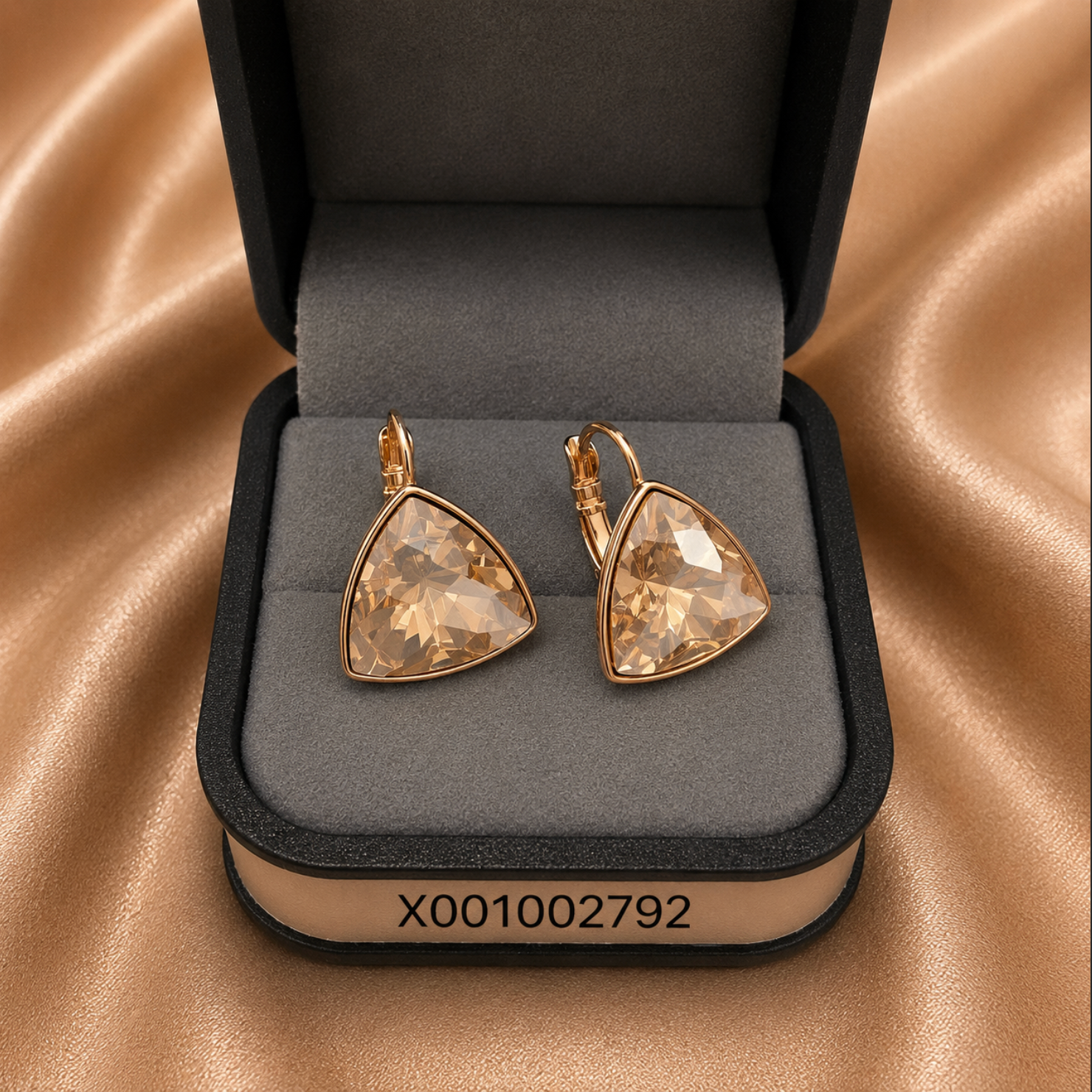 Geometric Triangle Swarovski Earrings – Classic