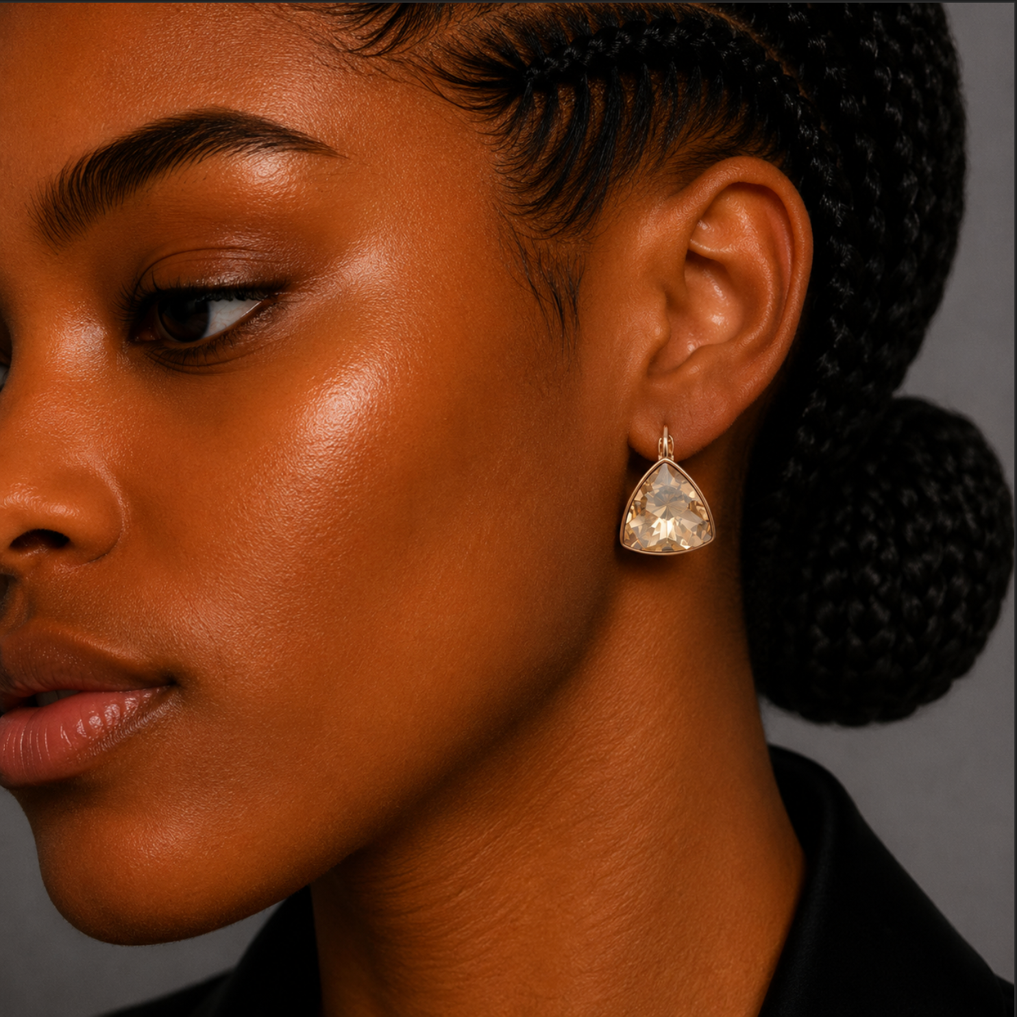Geometric Triangle Swarovski Earrings – Classic
