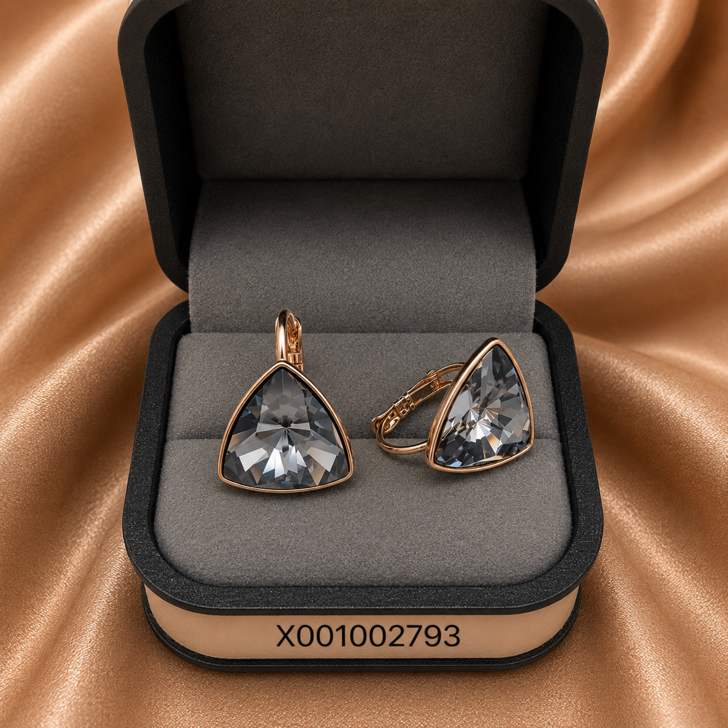 Geometric Triangle Swarovski Earrings – Classic
