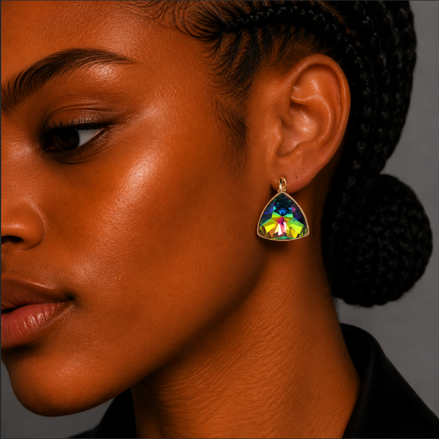 Geometric Triangle Swarovski Earrings – Classic