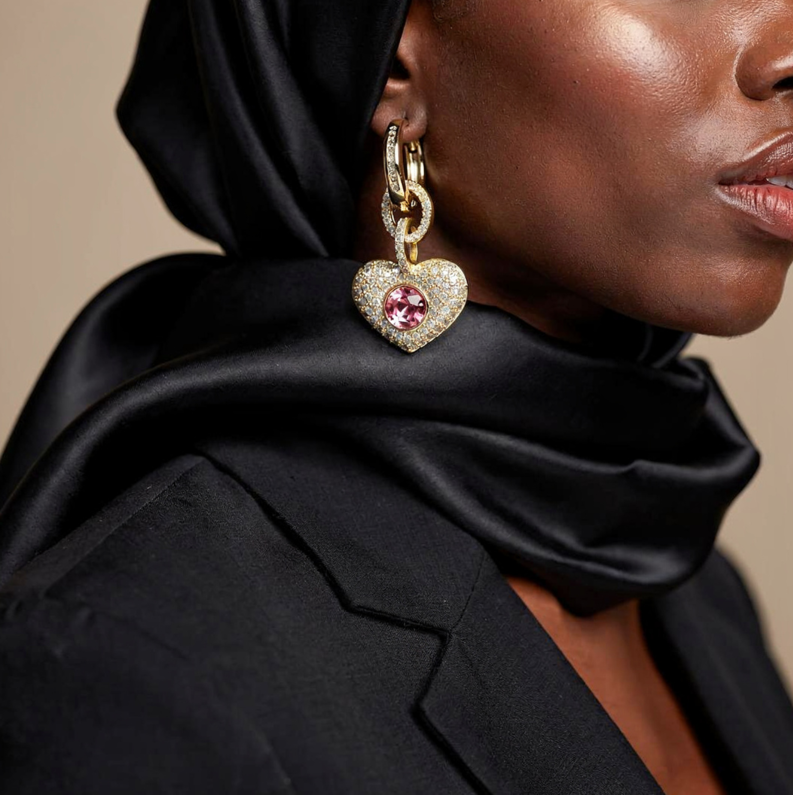 Heart Drop Swarovski Earrings 