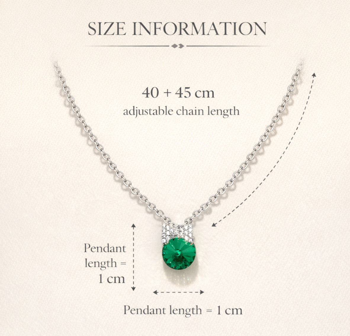 The Cleo Necklace – Rhodium Plated – Bow Stone