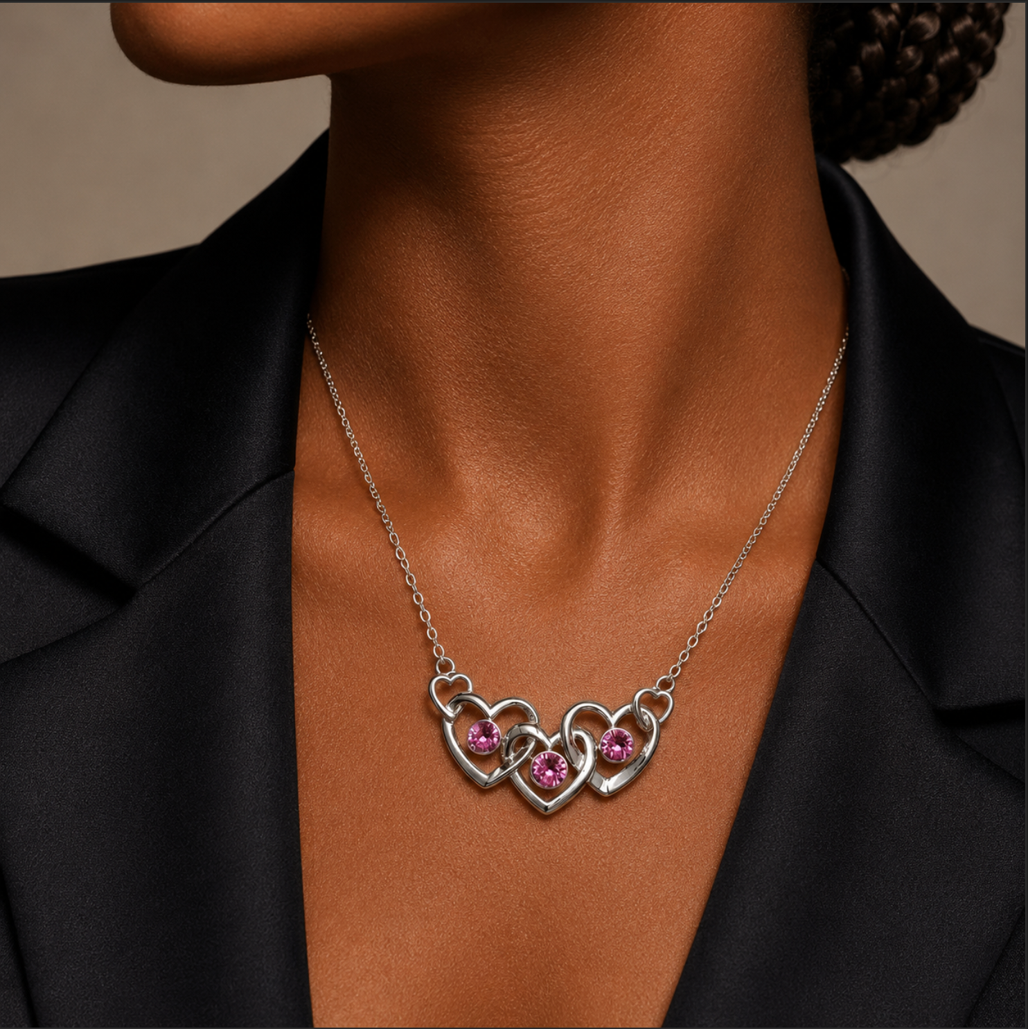 The Trinity Necklace Pink