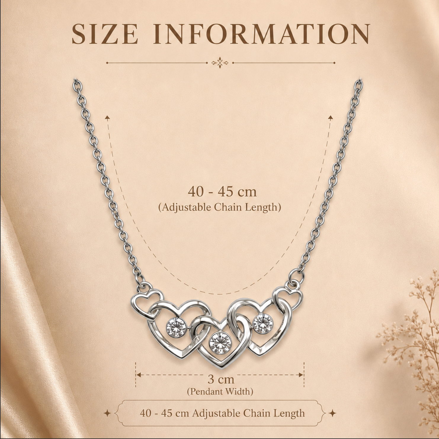 The Trinity Necklace Measurement