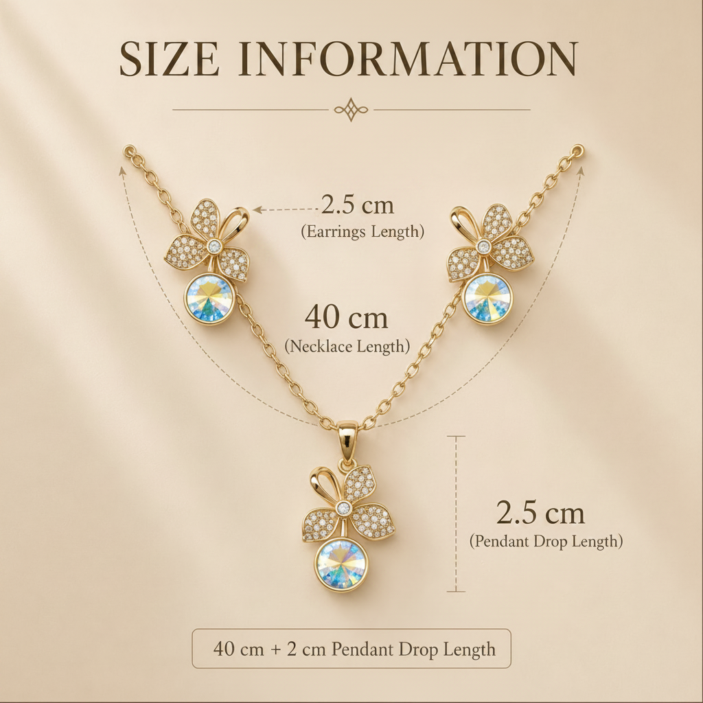 The Flora Jewellery Set – 18k Gold Plated – Flower Pendant