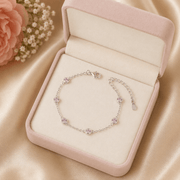 The Rose Bracelet – Rhodium Plated – Pink - box
