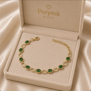 The Uma Bracelet – 18k Gold Plated – Green