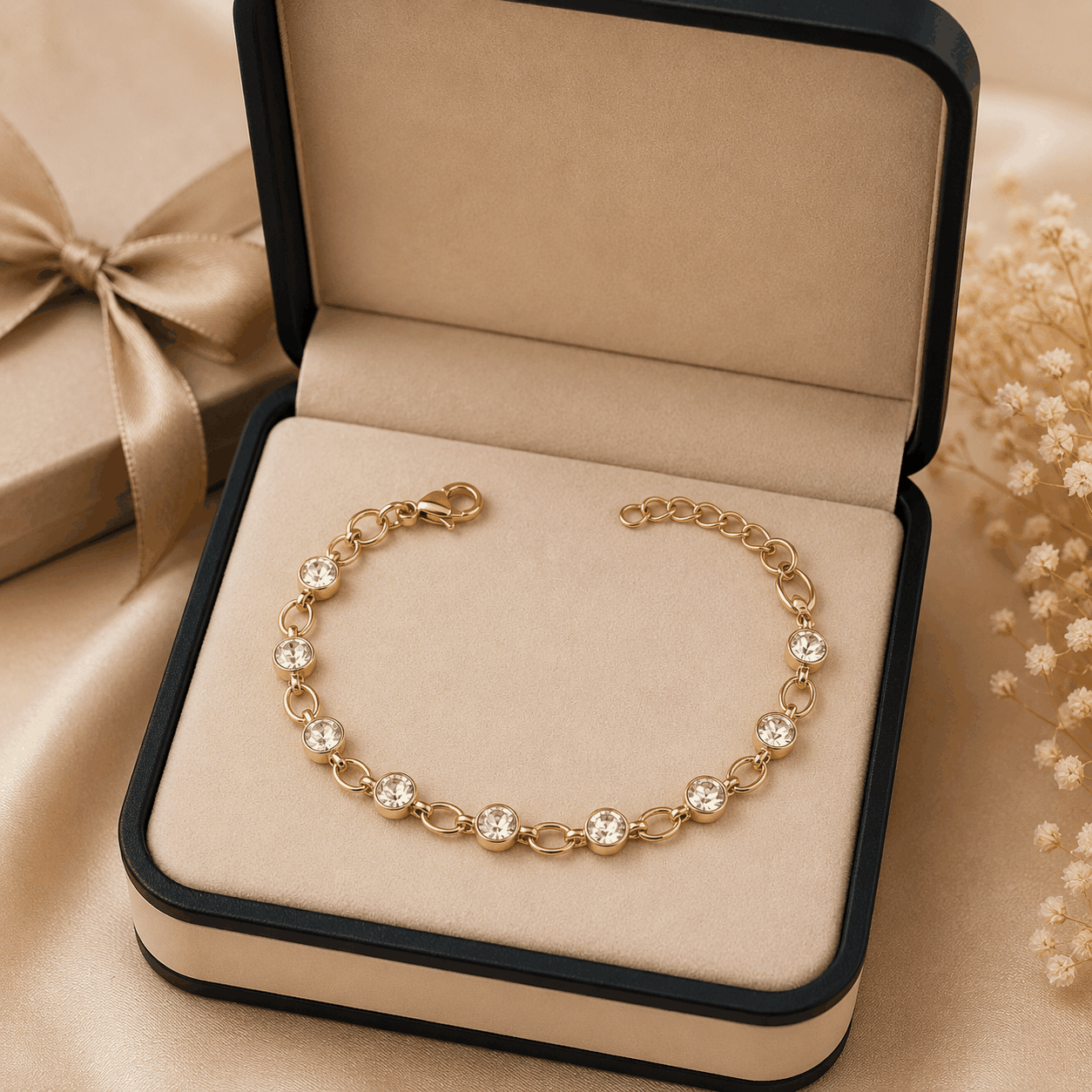 The Zoe Bracelet – 18k Gold Plated – Clear